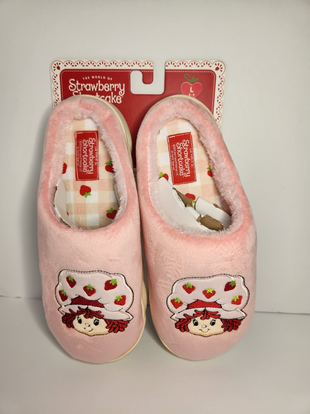 Strawberry Shortcake Pink Plush Women's Slippers